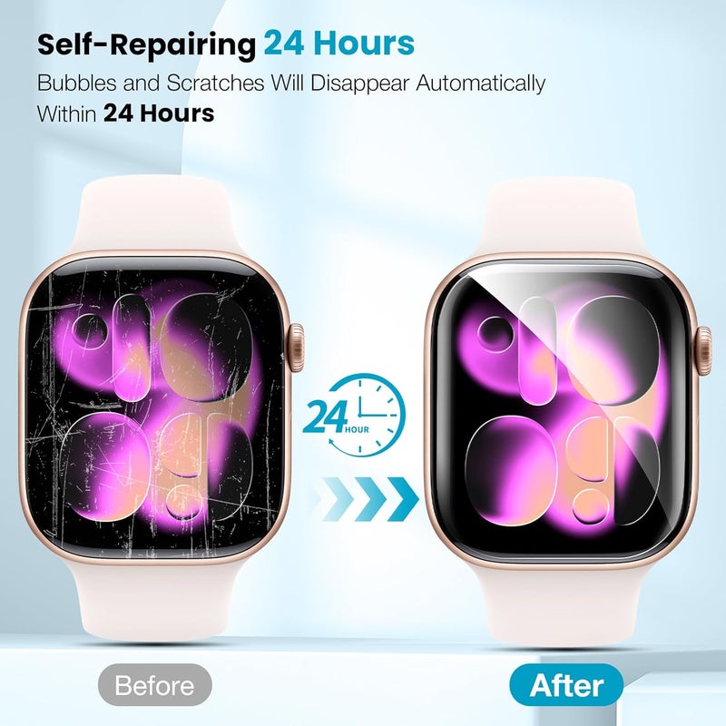 EGV 8 Pack for Apple Watch Series 11/10 42mm Screen Protector, [Upgrade] [Strong Asorption] Self-Healing TPU Material for iWatch 11/10 42mm Screen Protector, Anti-Scratch, Bubble-Free, HD Clear - Image 3